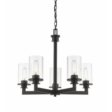 5 Light Chandelier in Art Moderne Style 24 inches Wide By 22 inches High Bailey Street Home 372-Bel-2959259