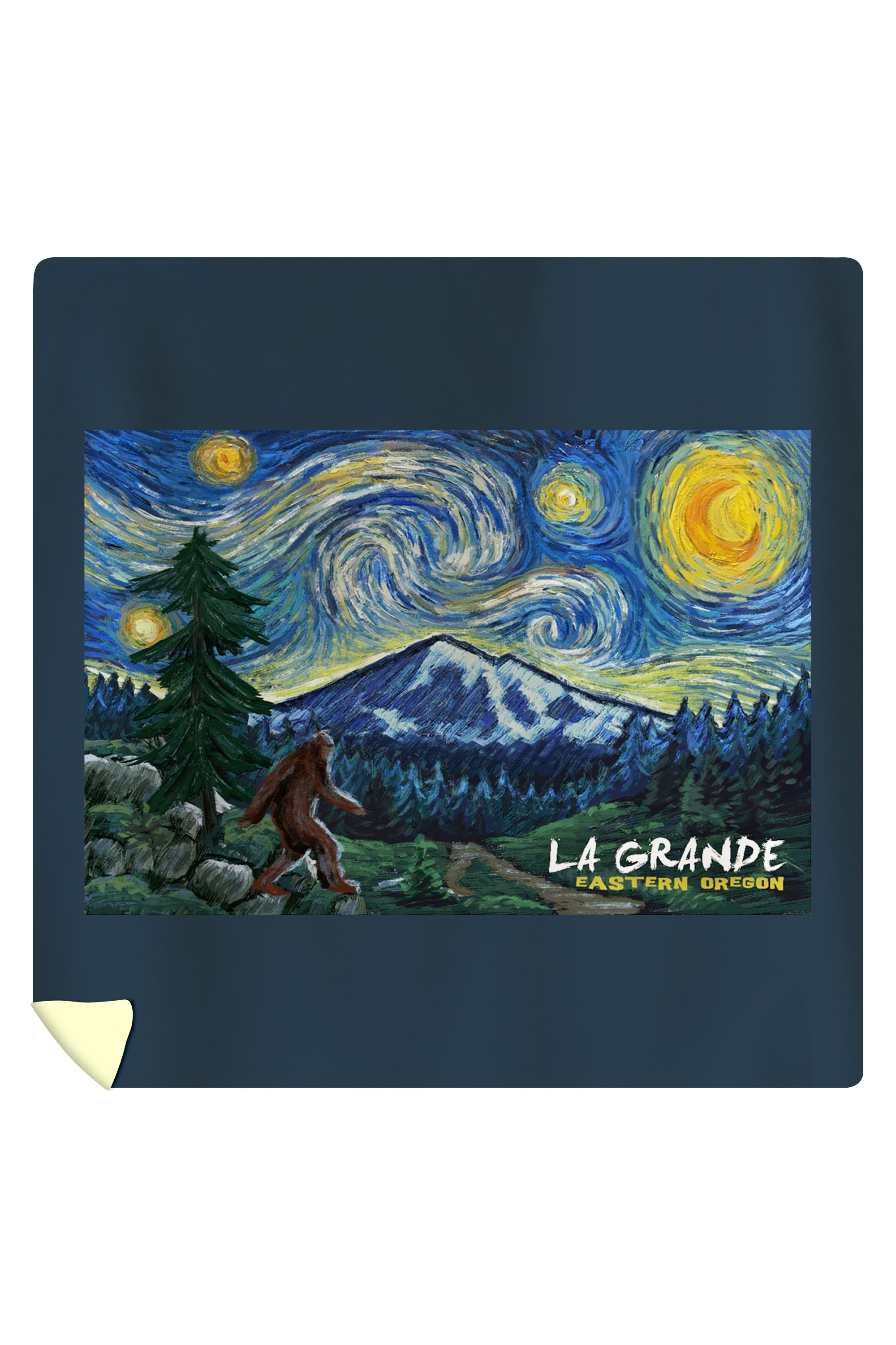 La Grande Oregon Bigfoot Van Gogh Starry Night Lantern Press La Grande Oregon Bigfoot Van Gogh Starry Night Lantern Press Artwork 88x104 King Microfiber Duvet Cover Com