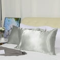 thumbnail image 2 of Unique Bargains 4 Pack Satin Pillowcases with Envelope Closure Silver Standard, 2 of 7