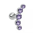thumbnail image 4 of RSAMD Crystal Cartilage Piercing Helix Earring Stud Barbell Stainless Steel Ear Stujo-Black-, 4 of 8