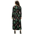 thumbnail image 2 of FKELYI Candy Christmas Tree Print Fall Maxi Dress for Women Long Sleeve A-Line Flowy Dresses with Side Pockets V Neck Casual Dress for Spring Winter, 2XL, 2 of 6