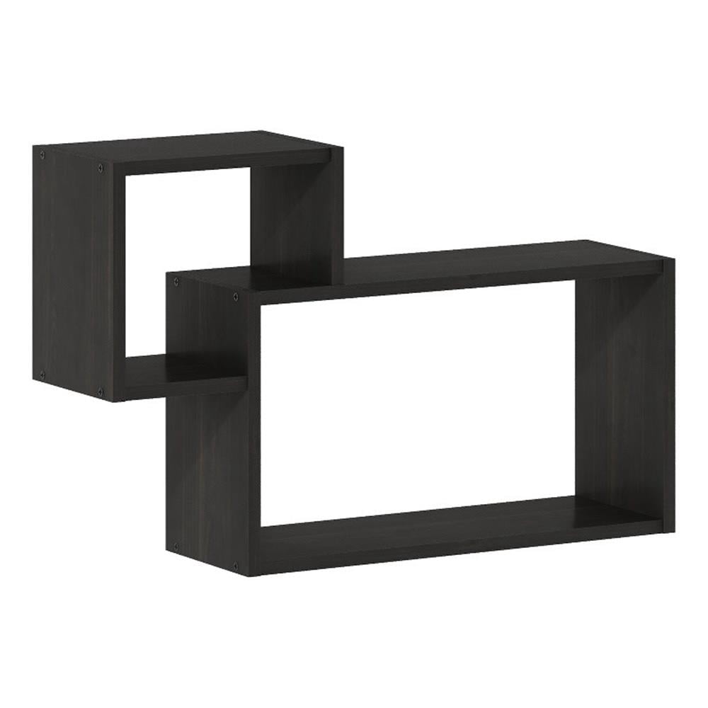 Furinno ROSSI Interweave Wall Mount Floating Decorative Shelf in Set of Espresso