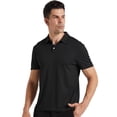 thumbnail image 2 of YUSHOW Men's Polo-Shirt Short Sleeve Performance Moisture Wicking Dry Fit Golf Shirts for Men Black,L, 2 of 8