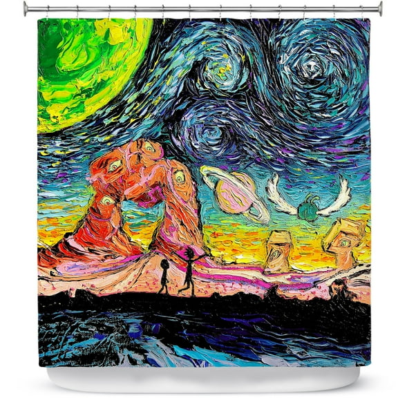 Shower Curtains 70" x 73" from DiaNoche Designs by Aja Ann - Van Gogh Planet Children
