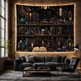 thumbnail image 6 of Black Cat on Potion Shelves Against a Starry Night Sky, Mystical Gothic for Occult Lovers, Magical Room Decor Art, Halloween Gift, Tapestry Wall Hanging for Bedroom and Living Room, 6 of 7