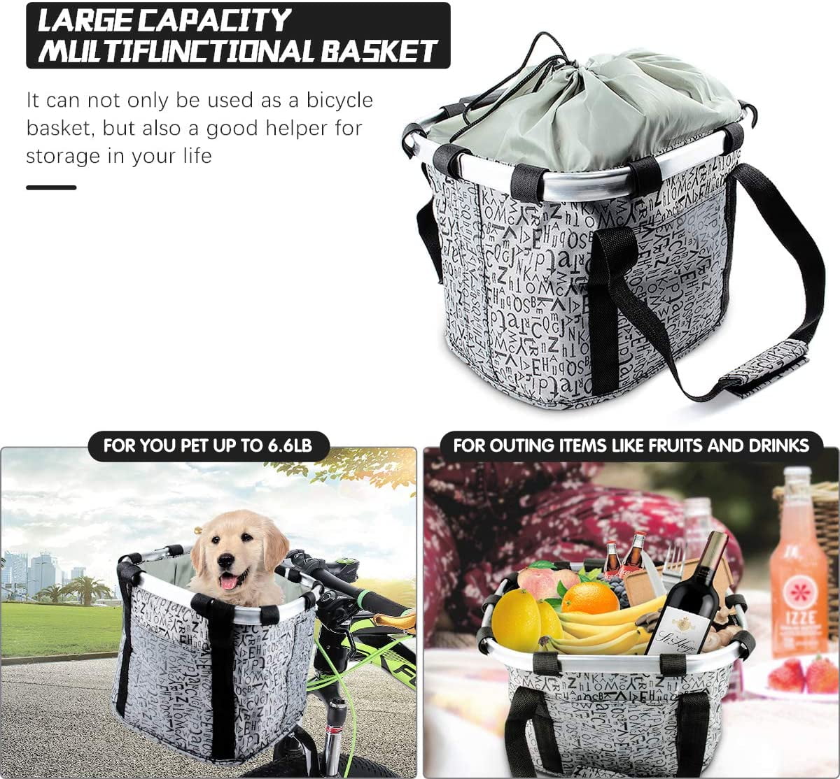 Large front bike online basket for dog