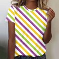 thumbnail image 4 of Outfmvch T-Shirts Mardi Gras pour Femmes, T-Shirts Graphiques, T-Shirts de Carnaval, Vêtements Mardi Gras, T-Shirt Imprimé à Manches Courtes Col Rond Mode Décontracté Vert Menthe 1 m, 4 of 4