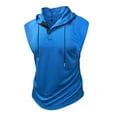 thumbnail image 5 of Chiccall Men's Workout Hooded Tank Tops Sleeveless Gym Hoodies Mesh Muscle Shirt Athletic Drawstring Quarter Button Shirts, 5 of 8