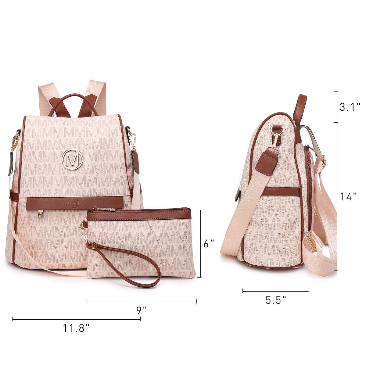 MKP Woman Leather Backpacks Handbags Anti-theft Travel School Books Bag Lady Shoulder Purse