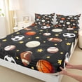 thumbnail image 4 of Erosebridal Ball Games Kids Queen Sheet Sets,Football Sport American Rugby Print Baseball Lovers Bed Set 4-Piece, 4 of 6