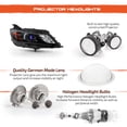 thumbnail image 3 of AKKON - Fits 2014 2015 2016 2017 2018 2019 2020 Chevy Impala Sedan [Halogen Type] Projector Black Headlights Pair Left+Right Replacement, 3 of 6