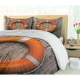 thumbnail image 5 of Ambesonne Rustic Duvet Cover Sets, Wooden Hardwood Grunge, 2-King, Tan Orange White, 5 of 7