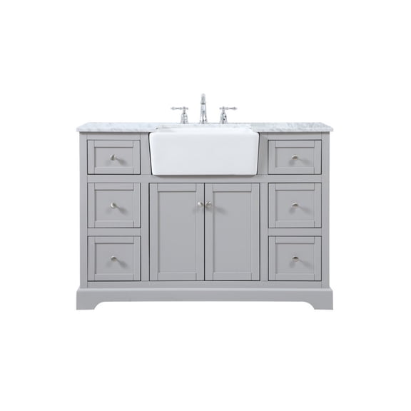 Elegant Decor Franklin 48" Wood Single Bathroom Vanity in Black