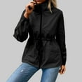 thumbnail image 4 of Fiaer,Oversized Full Zip Hooded Jackets for Women,Women's Drawstring Loose Fit Windproof Tops,Ladies Long Sleeve Lightweight Outerwear with Pockets Black XXL, 4 of 9