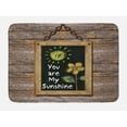 thumbnail image 1 of Quote Bath Mat, Love Phrase with Flower and Hand Drawn Sun Figure on Framed Blackboard Wooden Wall, Non-Slip Plush Mat Bathroom Kitchen Laundry Room Decor, 29.5 X 17.5 Inches, Multicolor, Ambesonne, 1 of 2
