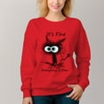 thumbnail image 5 of Women's Cartoon Cat Pattern Crew Neck Pullover Cozy Clothes Autumn Winter, 5 of 11