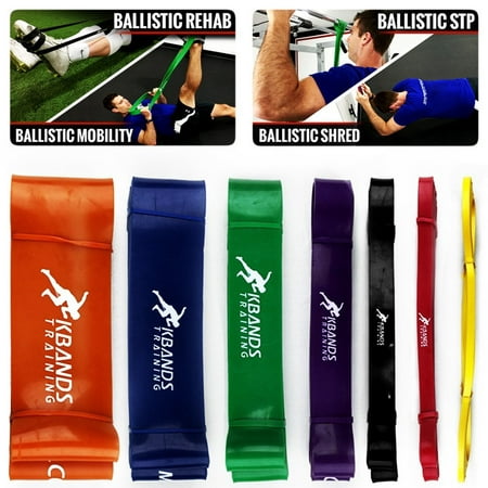 Ballistic Bands - Strength - Assisted Pull Ups - Power Squats - Cross Training Resistance Bands -Official Kbands Training (7 Pcs - Advanced, One