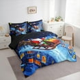 thumbnail image 3 of Manfei Santa Claus 7pcs Bedding Comforter Set,Merry Christmas Queen Bedding Sets Super Cozy,Festival Theme Queen Sheet Sets,Lightweight Xmas Room Decor,Reversible, 3 of 8