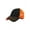 Black/Orange, variant on Top Headwear Heavy Cotton Twill Trucker Cap w/ Neon Mesh - Dark Grey/Neon Yellow