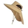 thumbnail image 2 of Men's Wide Brim Sun Hat with Neck Flap & Chin Strap - UPF 50+ Breathable Mesh Outdoor Cap for Fishing, Hiking, Travel Khaki One Size, 2 of 3