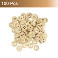 thumbnail image 3 of Uxcell 100Pack Wooden Buttons, 12.5mm 4 Hole Round Wood Sewing Button, Natural Wood, 3 of 4