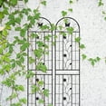 thumbnail image 2 of 2 Pack Rustproof Metal Garden Trellis 86.7" H x 19.7" W Black - Heavy Duty Outdoor Climbing Plant Support for Vines, Flowers, Patio & Garden, 2 of 12