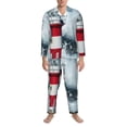 thumbnail image 3 of Daiia Circular Lighthouse for Men's Long-Sleeved Pajama Set – Soft & Comfortable Sleepwear Button-Up Pajamas Cozy Lounge Wear-X-Large, 3 of 7
