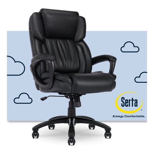 Serta Garret Executive Office Chair Space Black Bonded Leather