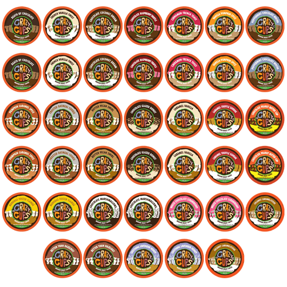 Crazy Cups Decaf Flavored Coffee Pods Variety Sampler Pack, 40 Count for Keurig K-Cup Brewers