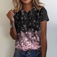 thumbnail image 5 of Chemises à Manches Courtes pour Femmes Mode Décontractée Chemises Imprimées Manches Courtes Tee-Shirt Ample Blouse Col en V Blouses à Manches Courtes pour Femmes, 5 of 5