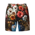 thumbnail image 4 of Lsque Mens Swim Trunks Elegant Floral Vase Painting Pattern - Bathing Suit Compression Liner - Beach Swim Shorts Swimwear - (S-3XL) - Stretch Quick Dry -XX-Large, 4 of 9