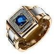 thumbnail image 2 of Opolski Luxury Men Faux Sapphire Inlaid Finger Ring Wedding Jewelry Valentines Day Gift, 2 of 6