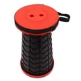thumbnail image 4 of Taburete telescópico resistente de plástico ABS PP, gran capacidad de carga, portátil, estable, plegable, para pesca, camping, viajes, color rojo., 4 of 14