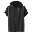 thumbnail image 3 of SHITINN Womens Basic Tops Summer Short Sleeve Sports Casual Solid Color Fashion Drawstring Hooded Pullover Sweatshi Short Sleeve Tops Summer Top, 3 of 3