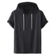 thumbnail image 1 of Sudadera con capucha y manga corta para mujer: con cordón, color liso, moderna y casual (tallas S-XXL), 1 of 3