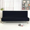 thumbnail image 4 of Topchancess Stretch Sofa Bed Cover, Folding Armless Sofa Cover All-Inclusive Futon Slipcover Solid Color, Black, 4 of 9