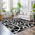 thumbnail image 3 of 4'x6' Area Rugs, Abstract Boho Indoor Outdoor Area Rug for Living Room Bedroom, Middle Century Rustic Black White Texture Washable Bathroom Rugs Kitchen Floor Carpet Mats Home Decor Aesthetic, 3 of 8