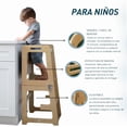 thumbnail image 2 of Torre de Aprendizaje Montessori 3 en 1 Bluelander, Taburete Auxiliar, Escalón de Madera, 2 of 5