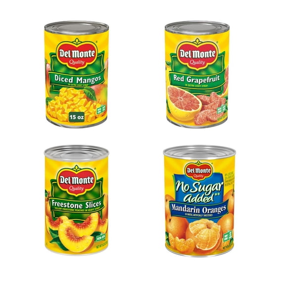 Del Monte Premium Fruit Medley – 8-Can Variety Pack in Real Juice – Freshness in Every Bite