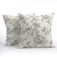 thumbnail image 2 of Floral Pillow Covers 20x20 Inch Black and Cream Outdoor Decorative Throw Pillows Set of 2 Vintage Floral Pillowcase Chinoiserie Flower Pillow Cases for Sofa Couch Home Decor, 2 of 6