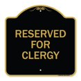 thumbnail image 1 of SignMission A-DES-BG-1818-23214 18 x 18 Po Signe de la Série Designer - Réservé au Clergé & 44; Noir & Or, 1 of 1