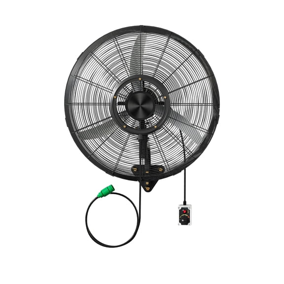 Ktaxon 20" Outdoor Misting Wall Fan with Detachable Spray Ring, Industrial Wall Mount Mist Fan with Wired Controller BLDC Motor, 4-Speed High Velocity Waterproof Oscillating Fan for Outdoor