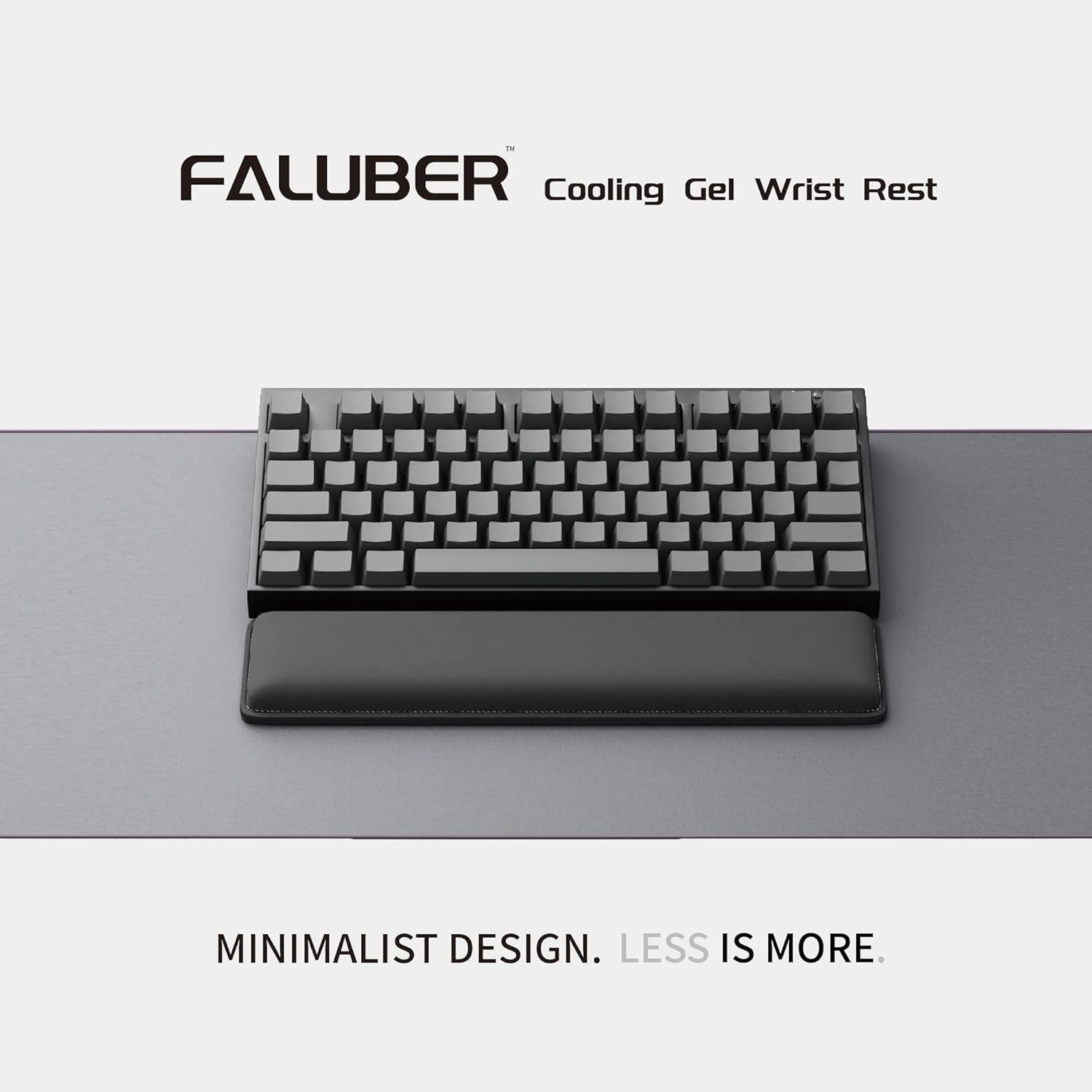 Cooling Gel Wrist Rest, 12.5-inch Length for Compact Keyboard, Memory Foam Palm Rest with Non-Slip Footpad, Ergonomic Design, Stain Resistant, PC Accessory Gaming Gear (Small-Compact)