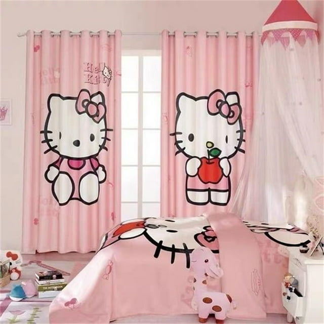 Hello Kitty Rideaux Occultants et Isolants Thermiques Roses pour Chambre d'Enfants Adolescents Salon Décoration Chambre Fille