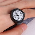 thumbnail image 2 of Anillo de dedo con forma de reloj unisex, de cuarzo, elegante y moderno (negro), 2 of 5
