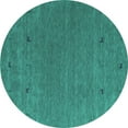 thumbnail image 1 of Ahgly Company Indoor Round Abstract Turquoise Blue Contemporary Area Rugs, 5' Round, 1 of 4