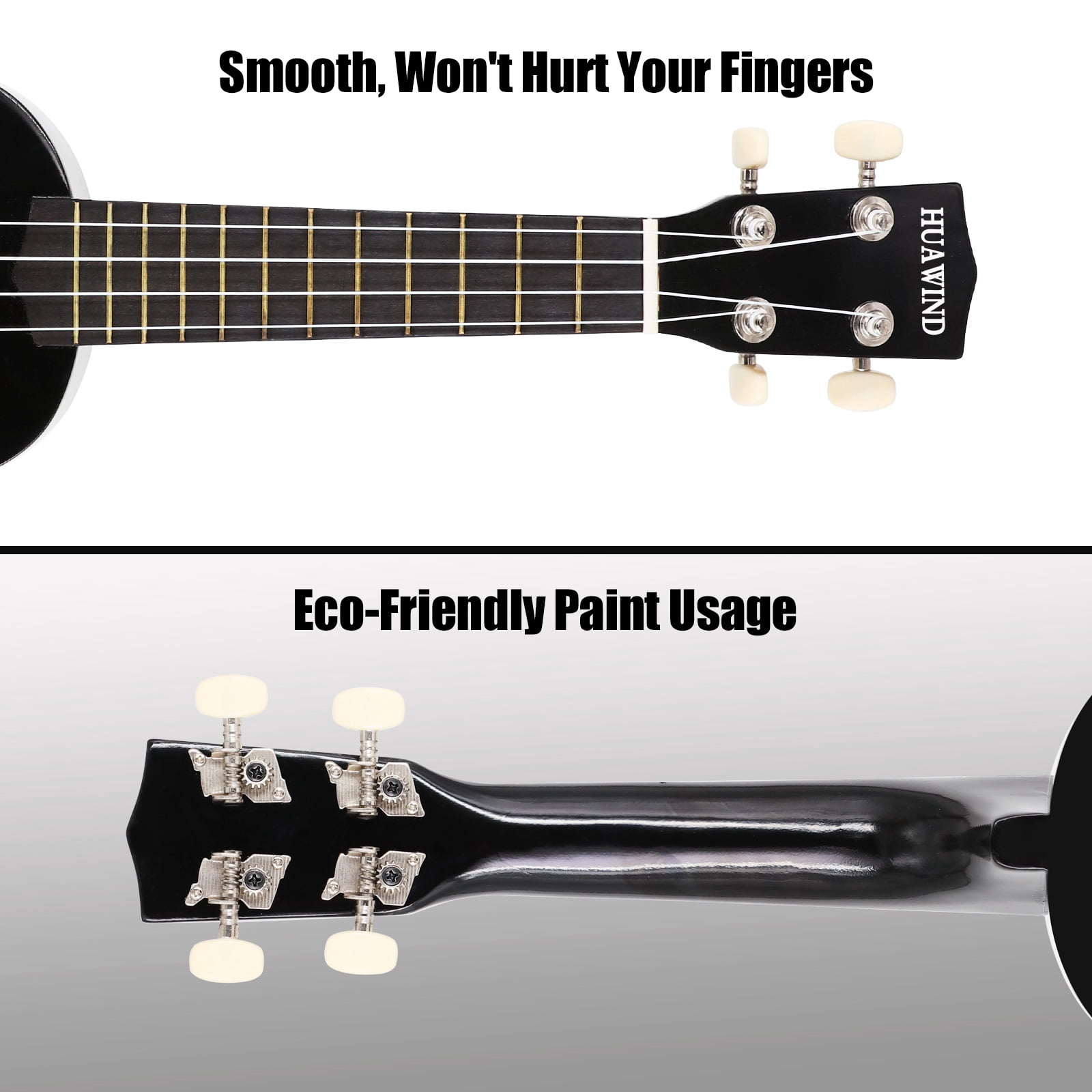 HUAWIND Ukulele, 21 inch Soprano Ukulele For Kid Beginners, Hawaii Ukelele Four String Wood Uke
