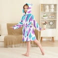 thumbnail image 4 of FORMRS Niños Bathrobe Unisex Hooded Robe Soft Plush Pajamas Sleepwear, Size 2-3T, Purple Drawing, 4 of 7