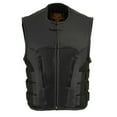 thumbnail image 4 of Milwaukee Leather MLM3500 Men's Swat Style Rider Leather Vest w/ Single Panel Back for Club Patches X-Large, 4 of 7
