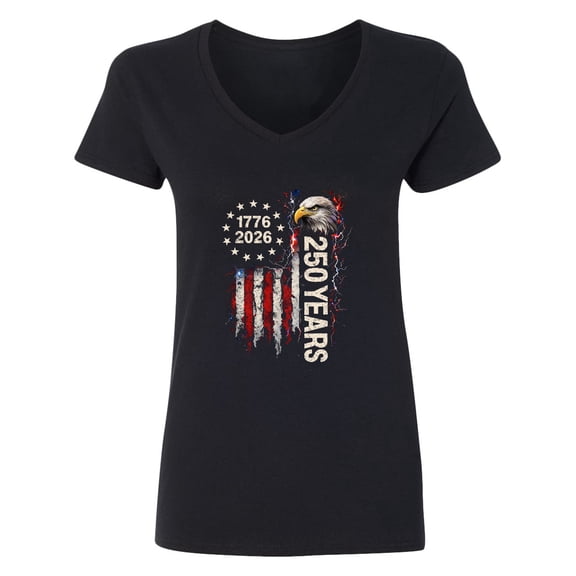 Inktastic USA 250 Independence Day Women's V-Neck T-Shirt